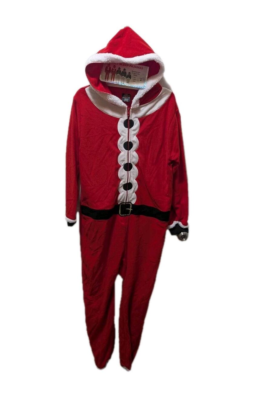 PJ's & Presents Christmas Santa Claus One-Piece Pajamas Holiday Women's M New!